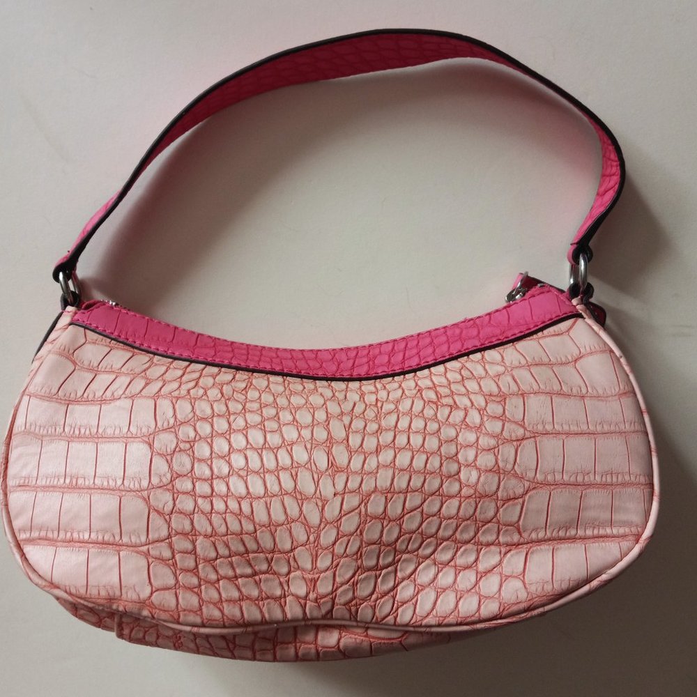 Guess Faux Croc Two Tone Pink Handbag & Guess Wallet Trifold GUC - Picture 5 of 16